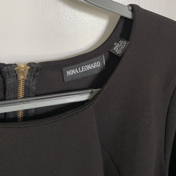 NWT-Nina Leonard Black Dress - Picture 3 of 5